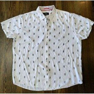 Michael Brandon Pineapple Print Shirt Men's XL 100% Rayon Light Weight Beachy